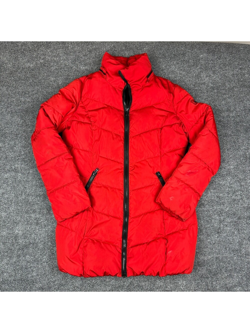 Calvin Klein Puffer Jacket Womens S Red Winter Coat